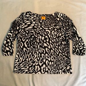 Ruby Rd. Black & White Print Top